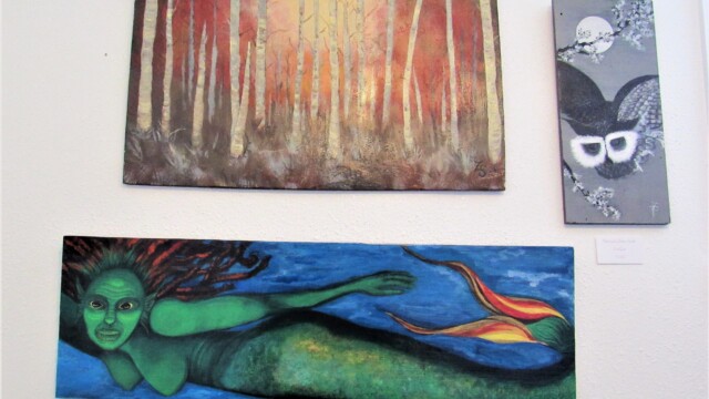 Zahna works in acrylic on wood. The sea goddess has been a work-in-progress over a long period and might not yet be quite finished.